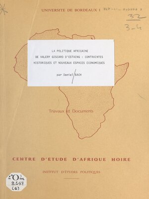 cover image of La politique africaine de Valéry Giscard d'Estaing
